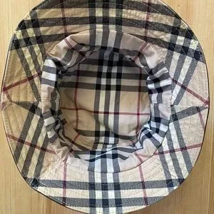 Burberry London Reversible Black Leather & Classic Nova Check Print Bucket Hat. Burberry | Accessories | Burberry London Reversible Black  main image 4